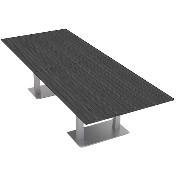 Rectangle 10 Person Conference Room Table, 48" W, 10 ft L, 29" H, Asian Night